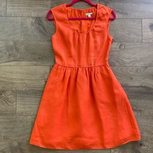 J crew linen dress, red, size 0